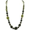 Bocar Collana Lunga Multistrato Artigianale con Perline e Acrilico, Stile Boho per Donna (NK-10349-olive)