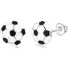 ENVYOU Orecchini sportivi in argento Sterling 925 a forma di pallone da calcio, basket, pallavolo, tennis, baseball, per donne e uomini, regalo per fan dei giocatori, Argento sterling, Nessuna pietra