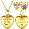 ChicSilver Collana Personalizzata Argento 925 con 2 Foto, Ciondolo Portafoto Personalizzato Oro Lunga 55+5cm, Collana Cuore Ciondolo Personalizzato, Idee Regalo per Natale Anniversario