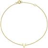 CARISSIMA Bracciale da Donna in Oro Giallo 9ct con Lettera V Regolabile da 4mm x 5mm, Lunghezza 15cm/6-18.5cm/7.25
