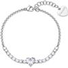 S'Agapõ Bracciale Donna in Acciaio e Zirconi con Simbolo Cuore | Collezione Dazzly - SDZ151