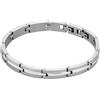 LOTUS STYLE Bracciale Uomo Acciaio Inossidabile 316L - Design Sofisticato, Confortevole e Resistente all'Acqua - Argento 197 mm LS1590-2/1 - Idea Regalo