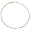UNSHINEBAR Collana da tennis per uomo e donna - Streetwear Iced Out Tennis Chain in acciaio inox e oro 18 carati con zirconi - Catena da tennis impermeabile - Collana larga 4 mm, 50 cm, Acciaio
