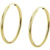 TIME ROAD Basics LG00116/10 - Orecchini a cerchio da donna in oro 9 carati, leggeri, comodi e resistenti, chiusura sicura nascosta, cerchi dorati da donna