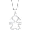 amorili Collana Nascita Bebè Bimba in Argento 925 e Zirconi | Ciondolo Femminuccia Luminoso | Idea Regalo Futura Mamma | Gioiello per Nascita o Battesimo cll1128