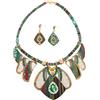 LIFKOME 1 Set Di Collana E Orecchini Etnici Boho Set Di Orecchini E Collana Bohémien Da Donna Di E Bohémien Gioielli Grossi Da Donna Bigiotteria Da