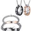 Kim Johanson Coppia di gioielli in acciaio inox bracciali & collane * Love * per innamorati oro rosa & nero con zirconi cubici con gioielli beute