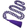 INFINITY GEMS Naturale AAA Ametista 108 Perline Mala Collana Messa a terra Guarigione Nappa 6mm Protezione spirituale Meditazione Equilibrio Salute mentale Japa Mala