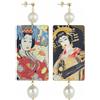 IN Lebole Collezione The Tag Geishe Orecchini da Donna in Ottone Pietra Perla
