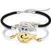 ALBERTBAND Bracciali Coppia Personalizzato Braccialetti Coppia Lui e Lei Acciaio inossidabile Bracciale dell'amicizia Regalo per san valentino Fidanzata Fidanzato Moglie Marito