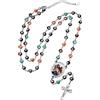 U7 Collana Rosario Cattolico Uomo e Donna Personalizzata con Foto con Ciondolo Crocifisso Rosario Occhio del Diavolo Acciaio Inossidabile Lunga 69cm + 12cm Regalo Religioso