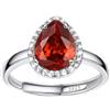 Bestyle Anello Donna Argento 925 Regolabile con Pietra Gennaio Granato, Anello Regolabile con Pietra Portafortuna Forma Cuore Anello Argento 925 Donna, Confezione Regalo