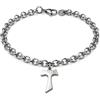 amorili Bracciale Tau Francescano San Francesco Acciaio Inox con Zircone Bianco - Gioiello Religioso Cristiano Cattolico Simbolo di Fede