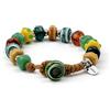 SAGA GIOIELLI Bracciale Colorato con Perle in Vetro - Bracciale Artigianale Multicolore Regolabile 23 cm - Gioiello Unisex Uomo Donna - Idea Regalo Originale (BSVENF4-02)