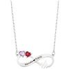 Moainut Collana personalizzata con 2 pietre di nascita a forma cuore,ciondolo nome personalizzato,anniversario regalo compleanno di ringraziamento