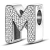 LES FOLIES DI PAOLA GRIECO Charm Lettera M Iniziale strass Ciondolo in argento 925 - Les Folies per Pandora
