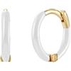 Mesnt Orecchini Cerchio Argento 925, Orecchini Donna Cerchio smaltato per Uomo Donna, Bianco