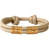 Nicovang Braccialetti personalizzati per uomo e donna, braccialetti personalizzati, braccialetti con ciondolo a corda, braccialetti dell'amicizia fatti a mano per coppie, bracciale con iniziale (2 perle)