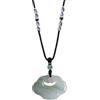 ReadJade Verde Chiaro Naturale Giada Di Buon Auspicio Nuvola Blocco Collana Pendente (Black)