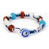 SAGA GIOIELLI Bracciale Colorato con Perle in Vetro - Bracciale Artigianale Multicolore Regolabile 23 cm - Gioiello Unisex Uomo Donna - Idea Regalo Originale - COLLEZIONE SOLARA (BSVE8F4-07)