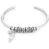 MyNameNecklace MYKA Bracciale Rigido Aperto Personalizzato Linda con Perline con Nome e Iscrizione Incisa - Personalizzazione per Regalo di Gioielli Donna Madre Moglie (Argento)
