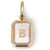 SINGULARU - Charm Personalizzato Letter Madreperla. Iniziale in Ottone con Finitura Placcata Oro 18 Kt. Ciondolo con Lettera e Dettagli in Madreperla. Gioielli da Donna. Lettera B