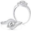 Molioaki Anello di fidanzamento in oro bianco 9 carati (375), anello di fidanzamento da donna, anello di diamanti taglio brillante 5A, con zirconia cubica, 60(19.1), zirconi