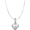 gioiellitaly Ciondolo cuore bombato in argento 925 Rodiato con catenina veneziana argento 925 lunghezza a scelta 40/45/50 cm gioiello ragazza donna elegante simbolo amore