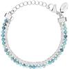 Breil, Collezione Gem, Bracciale Tennis Donna, Bracciale con Due Catene in Acciaio Lucido, Cubic Zirconia e Perline, Chiusura a Gancio, Lunghezza Regolabile 15-21 cm, Idea Regalo Donna