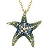 Swarovski Idyllia - Ciondolo a forma di stella marina con perle di cristallo, placcato oro, da donna, multicolore, 55-65 cm Size, Cristallo, Cristallo