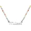 MyNameNecklace MYKA - Collana Personalizzata con Nome Magico per Ragazze in Argento Sterling - Targhetta Colorata perline e Catena di Perle - Gioielli Personalizzati - Regalo per Lei (Argento 925)