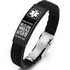 Theluckytag Bracciali Medici per le Donne Degli Uomini con QR Code Medical Alert ID Bracciali Silicone Impermeabile 9 '' Braccialetto Info Personalizzate Sull'avviso di Emergenza Dell'ID Medico
