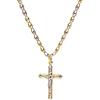 Maglione Gioielli Collana da uomo con Crocifisso in oro giallo e bianco 18kt per Battesimo, Comunione, Cresima