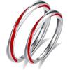 Dsnyu Anelli Partner in Argento 925, Anelli Partner per Lei e per Lui, Fascia di Möbius, Argento Rosso, Gioiello Taglia Regolabile, Verstellbar, Senza Gemstone