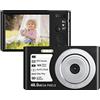 BAFEIYA Registratore per videocamera Vlogging con videocamera Fotocamere digitali compatte Vintage retrò for fotografia 48MP 4K Vlog videocamera con messa a fuoco automatica videoregistratore portatile(128G S