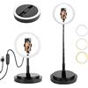 APOKIN 10 Apokin Luce ad Anello, Ring Light, Colors Mode Luce ad Anello a LED con Treppiede Allungabile Fino A 168cm 66 & Supporto per telefono, 10 Livelli di Luminosità per Video Live Streams e Fotografia