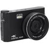 Asixxsix Fotocamera digitale 4K, Schermo tattile TFT da 3 pollici 64MP Telecamera HD per vlogging con luce di riempimento, Macchina fotografica con messa a fuoco automatica con zoom 18X
