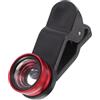 ELAYARD 2sets Lenti Per Smartphone Con Lenti Fisheye Grandangolo e Macro Con Clip Lente Rossa Con Clip Nera Per Foto Dettagliate e Ampie Visioni