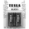 TESLA BATTERIES BLACK+ Alkaline - Batteria alcalina al manganese senza mercurio, misura C, confezione da 2 pezzi