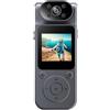 MQODLFP Fotocamera digitale portatile 1080P con obiettivo girevole, fotocamera sportiva, registratore vocale, bodycam per giornalisti e avventurieri, A