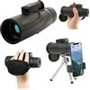 ZXIANGZ Telescopio monoculare con supporto per smartphone, treppiede, cinturino da polso per adulti, cannocchiale monoculare impermeabile compatto ad alta potenza 12x50 HD con trasparente per birdwatching, c