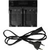vhbw caricatore duale compatibile con Jay-Tech Videoshot DDV-H151z, DVH20, DVH22, DVH24 camera camcorder - Stazione di carica, spia di carica