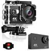 BSLVWG Fotocamera 4K Action 20MP WiFi 30M impermeabile Vlog con Ultra HD 170° grandangolo 2.4G telecomando anti shake 2.0'' LCD
