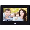 Daoyuan Cornice Digitale Intelligente Schermo LED Da 7 Pollici 1024x600,Cornici Digitali Elettronica Con Telecomando,Autoportante/Montata A Parete,Orologio Calendario Foto Musicale Video,Facile Da Configurare