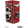 Zoegneer Videocamera digitale CCD retrò ad alta definizione, corpo in ABS compatto, stile vintage, campus life vlog, portatile, 12 x 9,5 x 5,9 cm, diverse opzioni di colore, bianco e nero (rosso)