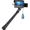 SHEHUALI Telecamera Subacquea, 4,3 Pollice 1000TVL Kit videocamera da pesca sott'acqua 12 PCS LED IR. Lights Fish Finder Lake sotto la camma di pesca idrica,Fishfinder(White LED 15m Cable)