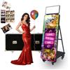 JIAQINMOTD Cabina fotografica a specchio magico da 152 cm con touch screen interattivo da 81 cm, mini PC integrato, luce quadrata RGB, custodia per eventi, noleggio feste di nozze (nero, macchina per