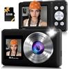 SMARTKLIK Fotocamera digitale a doppio schermo 56M 2.7K Nero