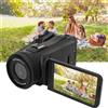 Annadue Fotocamere Digitali 4K per Fotografia, Videocamera 64MP/60FPS con Zoom Digitale 18X, Schermo IPS da 4 Pollici, Fotocamera per Vlogging 2.4G e Controllo App per YouTube, Supporto