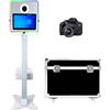 PAAFNN Fotobooth portatile da 15,6 pollici DSLR con touch screen, con luce RGB, ideale per matrimoni, feste, celebrazioni ed eventi a noleggio (bianco, cabina fotografica + fotocamera)